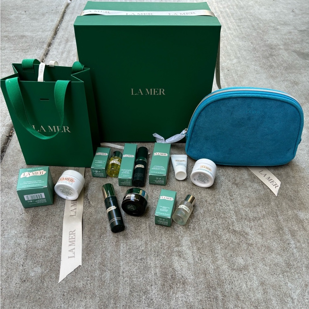 La Mer Set Of 11 Plus La Mer Felt Bag Plus Box Plus Bag